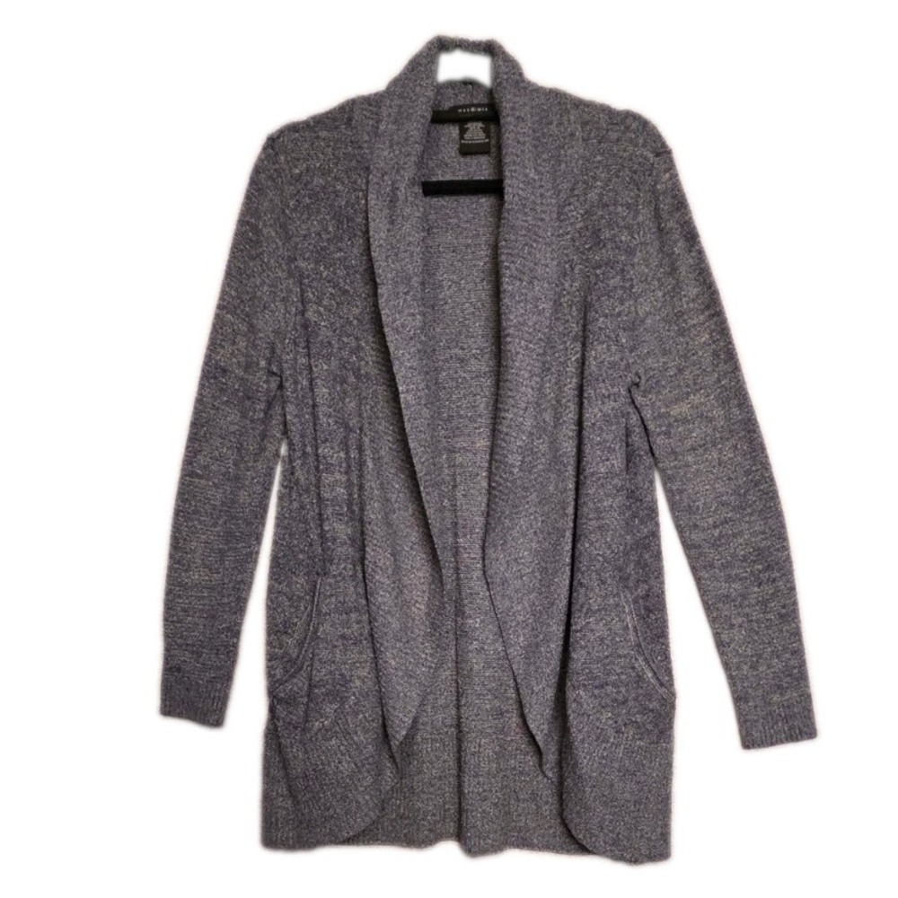 Max & Mia Medium Essential Travel Cardigan Blue Long Sleeve Knit Minimalist